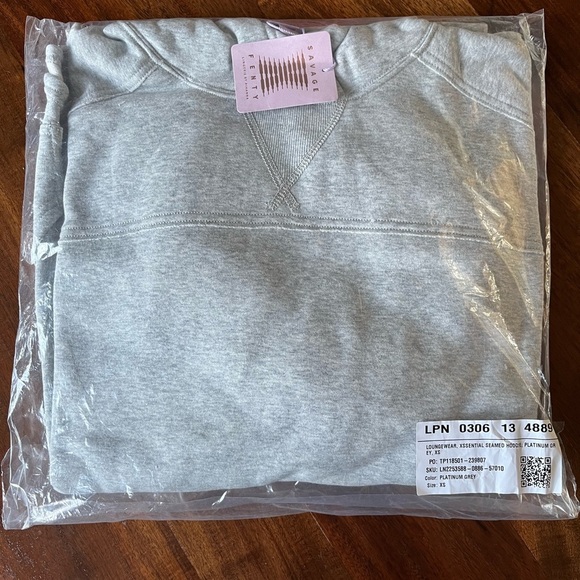 Savage X Fenty Platinum Gray Oversized Hoodie - Picture 12 of 14